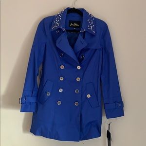 XS NWT Sam Edelman Indigo Blue Studded Coat